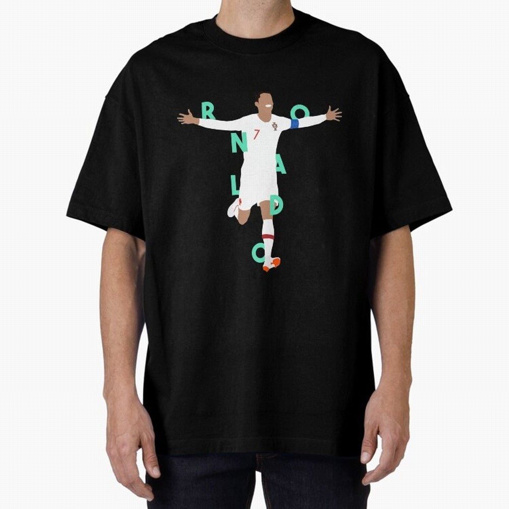 Ronaldo (Mint Green) Oversized T-Shirt Honor Football Greatness during Global Football Passion for FIFA World Cup 2026 USA Canada Mexico, Filled with Messi, Neymar and Mbappe, England, France and Netherlands, Championship Spirit, Famous Goals,