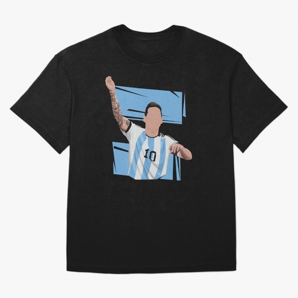 Messi Singing with Crowd World Cup 2022 Oversized T-Shirt Represent Football Lovers during FIFA World Cup 2026 USA Canada Mexico for Fans of CR7 and Argentina, Bringing Goal Celebration Energy, Supporter Heritage, Football Icons and Worldwide