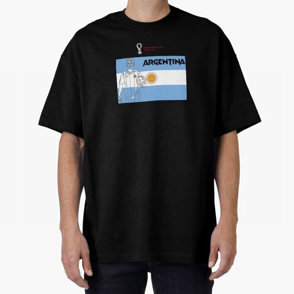 Argentina - FIFA World Cup - Qatar 2022 Oversized T-Shirt Showcase Global Football Passion for FIFA World Cup 2026 Group Stage, Filled with Messi and Cristiano Ronaldo, England, Supporter Pride, Iconic Celebrations, Legendary Names and Global Match