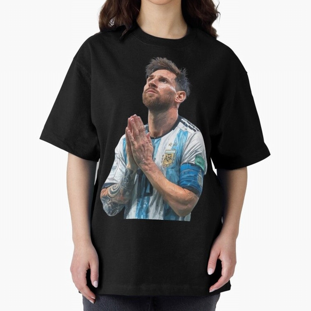 Argentina Messi Football Oversized T-Shirt Follow the Final Road of the FIFA World Cup 2026 Group Stage Journey through Mbappe Highlights, Spain and Netherlands Pride, Championship Spirit, Famous Goals, Roaring Crowds and International Football