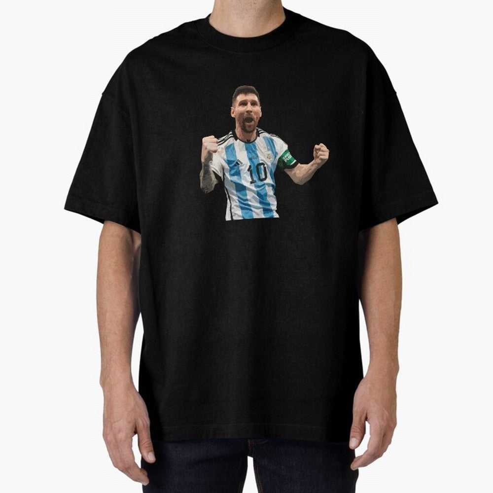 Messi World Champion #2 Oversized T-Shirt Join Supporters Worldwide for FIFA World Cup 2026 USA Canada Mexico with Cristiano Ronaldo, England and Germany Energy, Global Supporter Spirit, Legendary Goals, National Colors and Tournament Celebration;