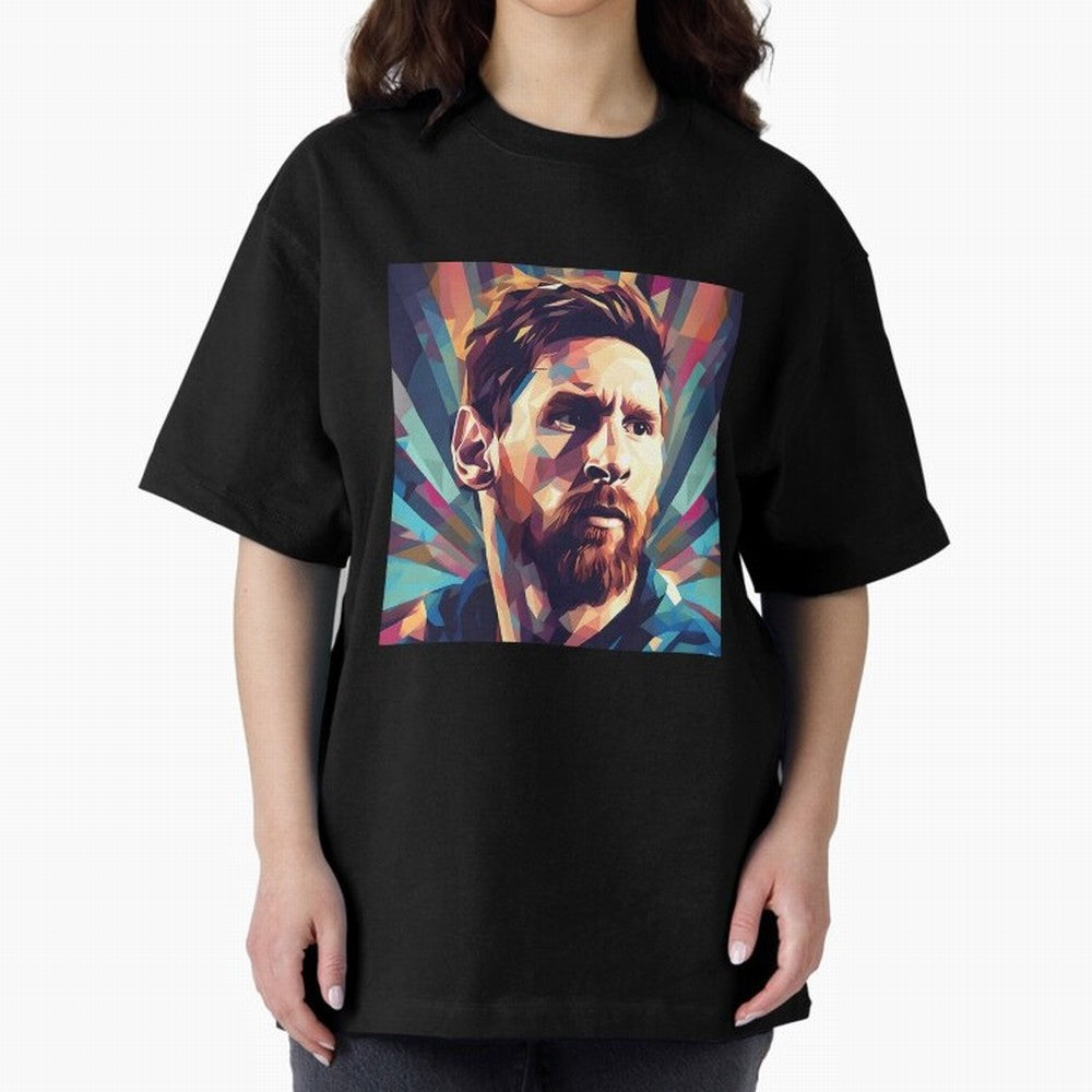Lionel Messi Portrait Abstract Digital Football Player Classic T-Shirt Celebrate Classic Football Spirit in Global Football Passion for FIFA World Cup 2026 USA Canada Mexico, Centered on Messi, Neymar and Mbappe, Portugal, Spain and Germany,