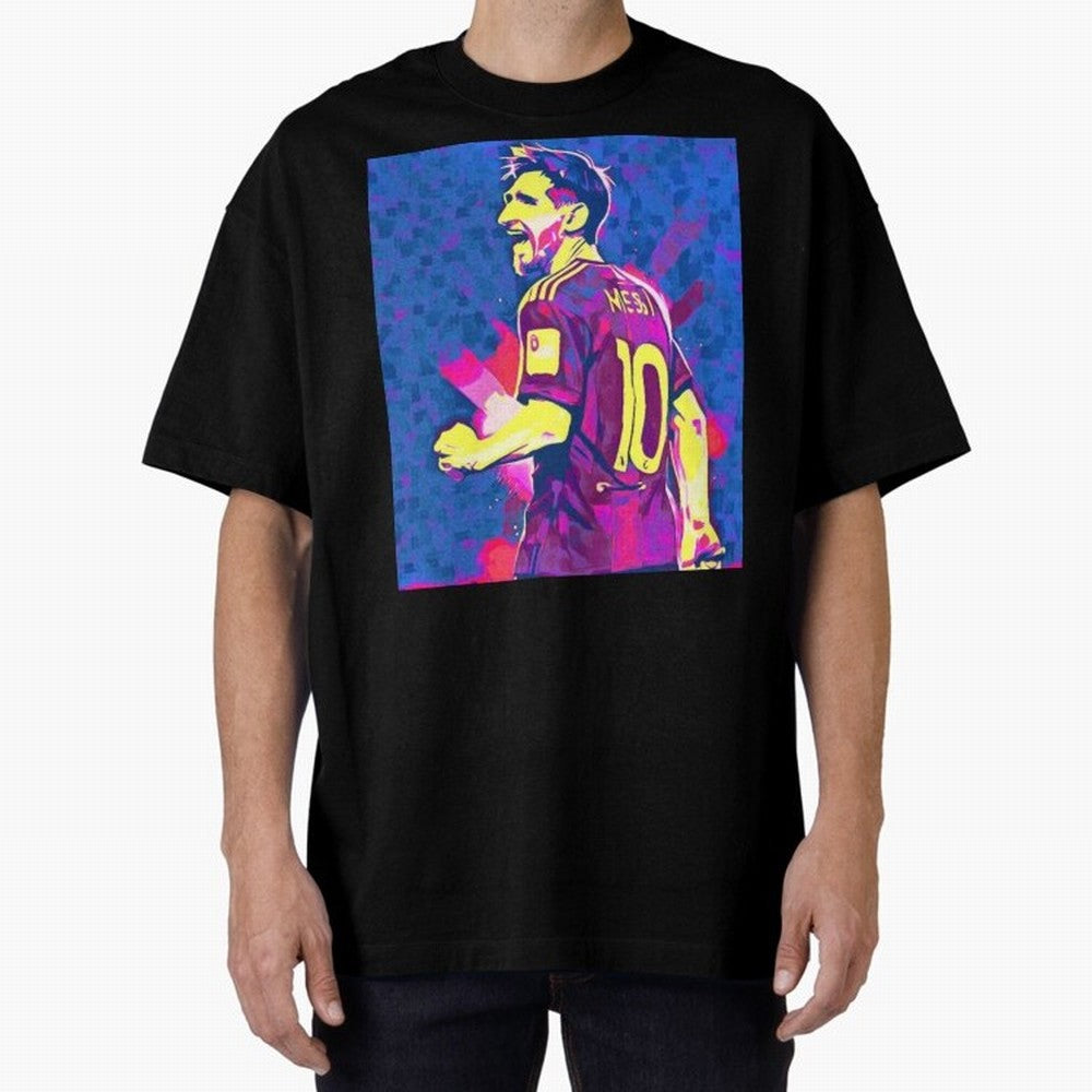 Lionel Messi art Oversized T-Shirt Bring FIFA World Cup 2026 USA Canada Mexico Spirit, Made for England, Haaland, Vintage Soccer Flavor, Modern Football Stars, National Flags and Final Night Emotion; Made for Collectors Who Enjoy Iconic Players,