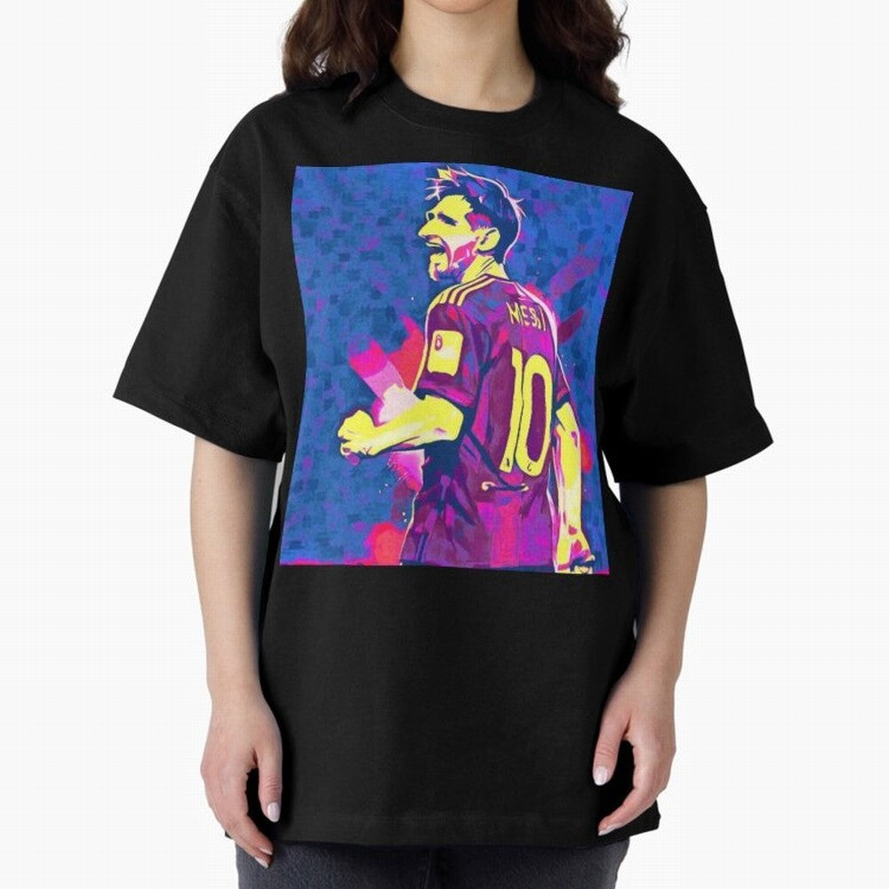 Lionel Messi art Oversized T-Shirt Bring FIFA World Cup 2026 USA Canada Mexico Spirit, Made for England, Haaland, Vintage Soccer Flavor, Modern Football Stars, National Flags and Final Night Emotion; Made for Collectors Who Enjoy Iconic Players,