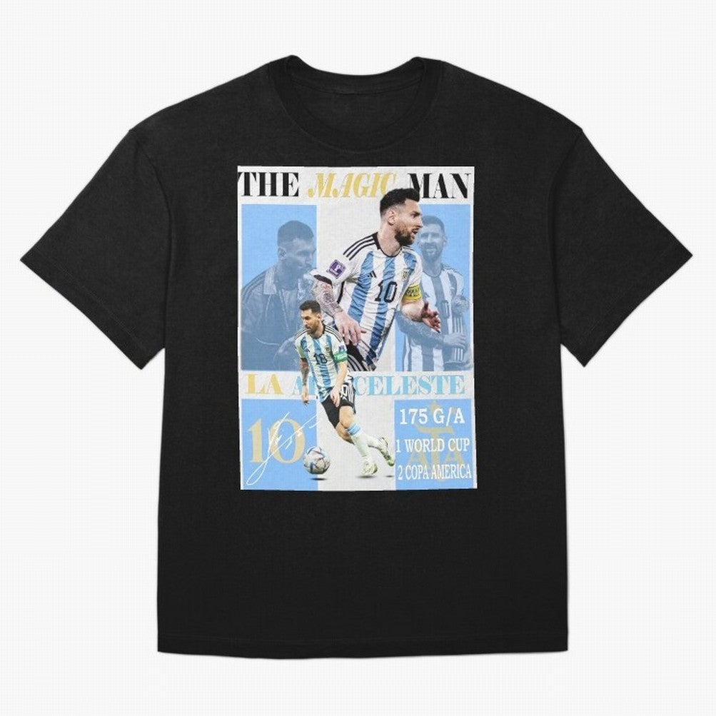 Lionel Messi Argentina World Cup 2022 Champion Victory Poster Oversized T-Shirt Live the Energy of Global Football Passion for FIFA World Cup 2026 Group Stage, with Mbappe and Neymar, Argentina, Fan Favorite Moments, National Team Passion, Big