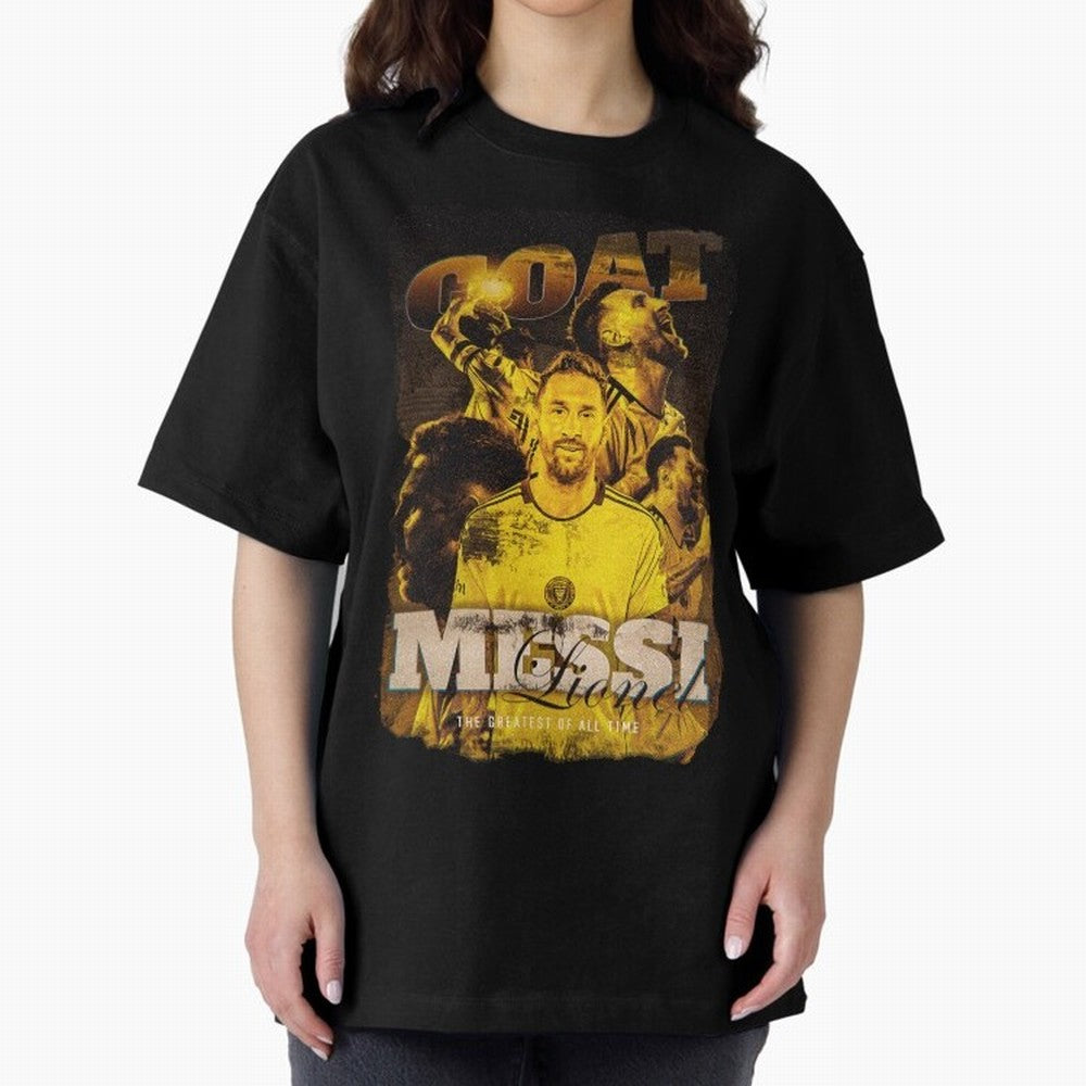 Messi The GOAT Oversized T-Shirt Support Match Day Hype around FIFA World Cup 2026 USA Canada Mexico, Cristiano Ronaldo, Haaland and CR7, Netherlands, Vintage Soccer Flavor, Modern Football Stars, National Flags and Final Night Emotion; Ideal for