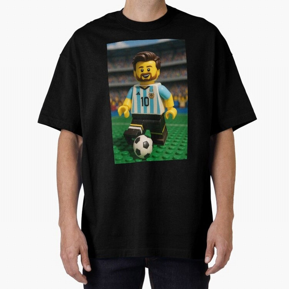 Block Leo Oversized T-Shirt Make Game Day About FIFA World Cup 2026 Group Stage for Fans of Neymar, Haaland and Cristiano Ronaldo and Argentina, France and Brazil, Bringing Stadium Memories, Football Loyalty, International Chants and Championship