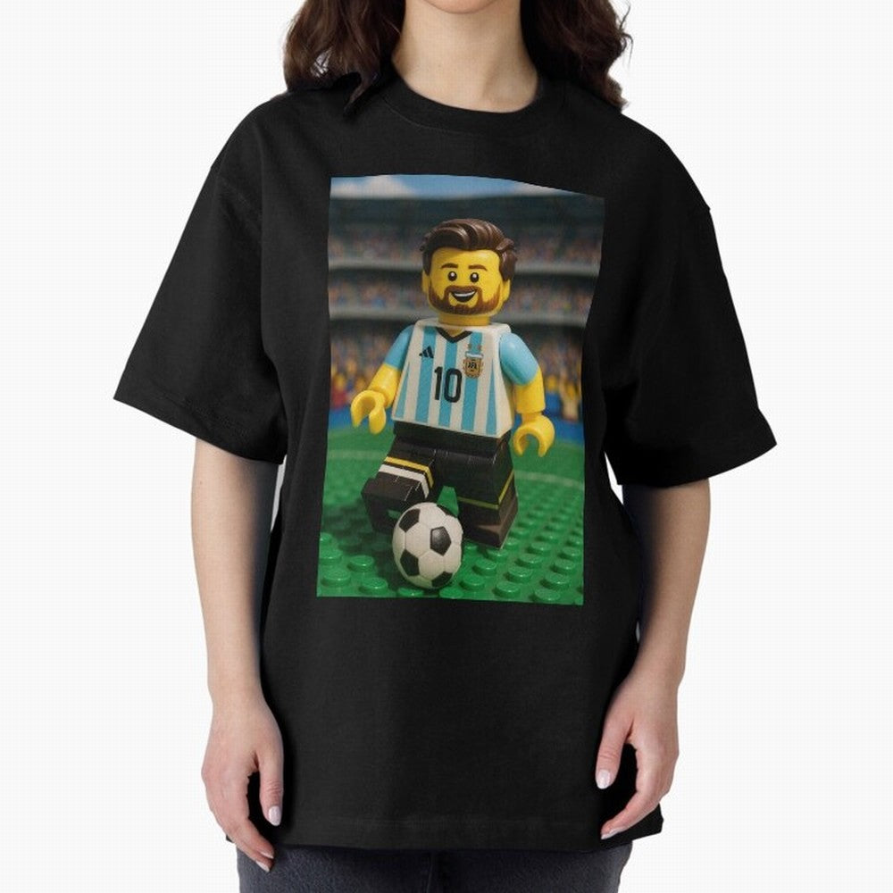 Block Leo Oversized T-Shirt Make Game Day About FIFA World Cup 2026 Group Stage for Fans of Neymar, Haaland and Cristiano Ronaldo and Argentina, France and Brazil, Bringing Stadium Memories, Football Loyalty, International Chants and Championship