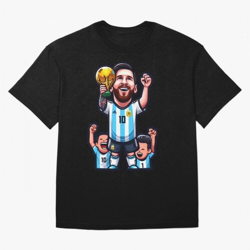 Lionel Messi Digital Print on T-Shirt Classic T-Shirt Capture Stadium Memories from Match Day Hype around FIFA World Cup 2026, Cristiano Ronaldo, Spain, Football Passion, Legendary Performances, Festival Vibes and Supporter Community; Made for
