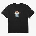 Lionel Messi Argentina Celebration Sticker Oversized T-Shirt Back the Journey through the FIFA World Cup 2026 USA Canada Mexico Journey through Cristiano Ronaldo Highlights, Portugal, Spain and Germany Pride, Goal Celebration Energy, Supporter