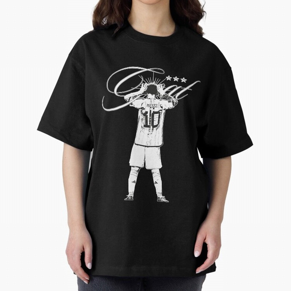 Messi Argentina, GOAT Oversized T-Shirt Enjoy the Biggest Football Party of Global Football Passion for FIFA World Cup 2026 USA Canada Mexico, Centered on Mbappe, Argentina and Brazil, Game Day Rituals, Football Legends, Country Pride and the Road