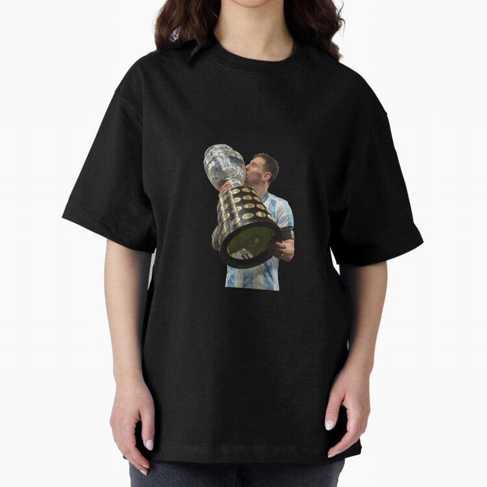 Messi Cup Oversized T-Shirt Celebrate Supporters United by FIFA World Cup 2026 USA Canada Mexico Highlighting Mbappe and Neymar, Argentina Energy, Game Day Rituals, Football Legends, Country Pride and the Road to the Final; Ideal for Football Dads,