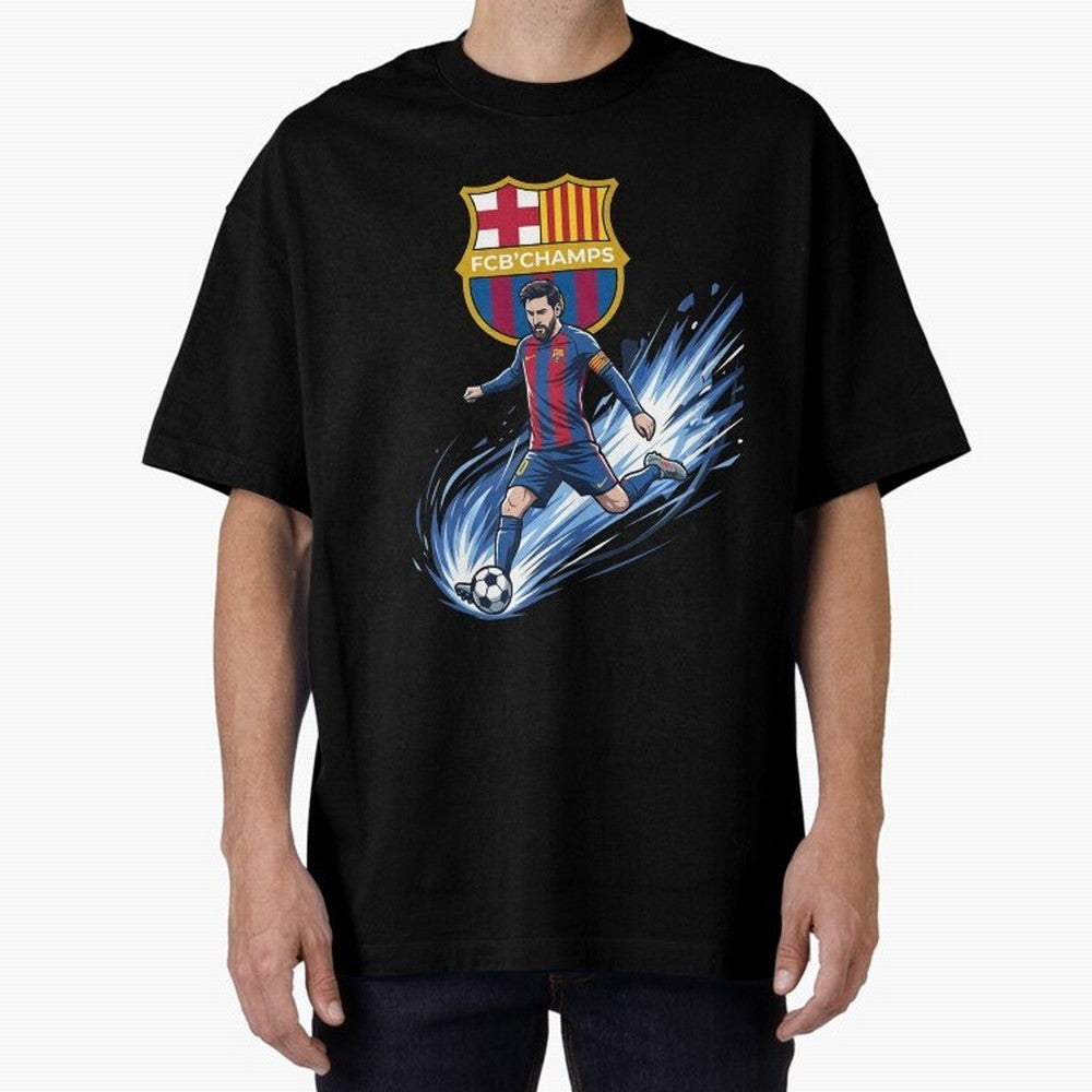 FC Barcelona Champs - The Goat Edition Oversized T-Shirt Join Supporters Worldwide for FIFA World Cup 2026 Group Stage Spirit, Celebrating England, France and Netherlands, CR7 and Messi, Champion Mindset, Group Stage Buzz, Knockout Tension and