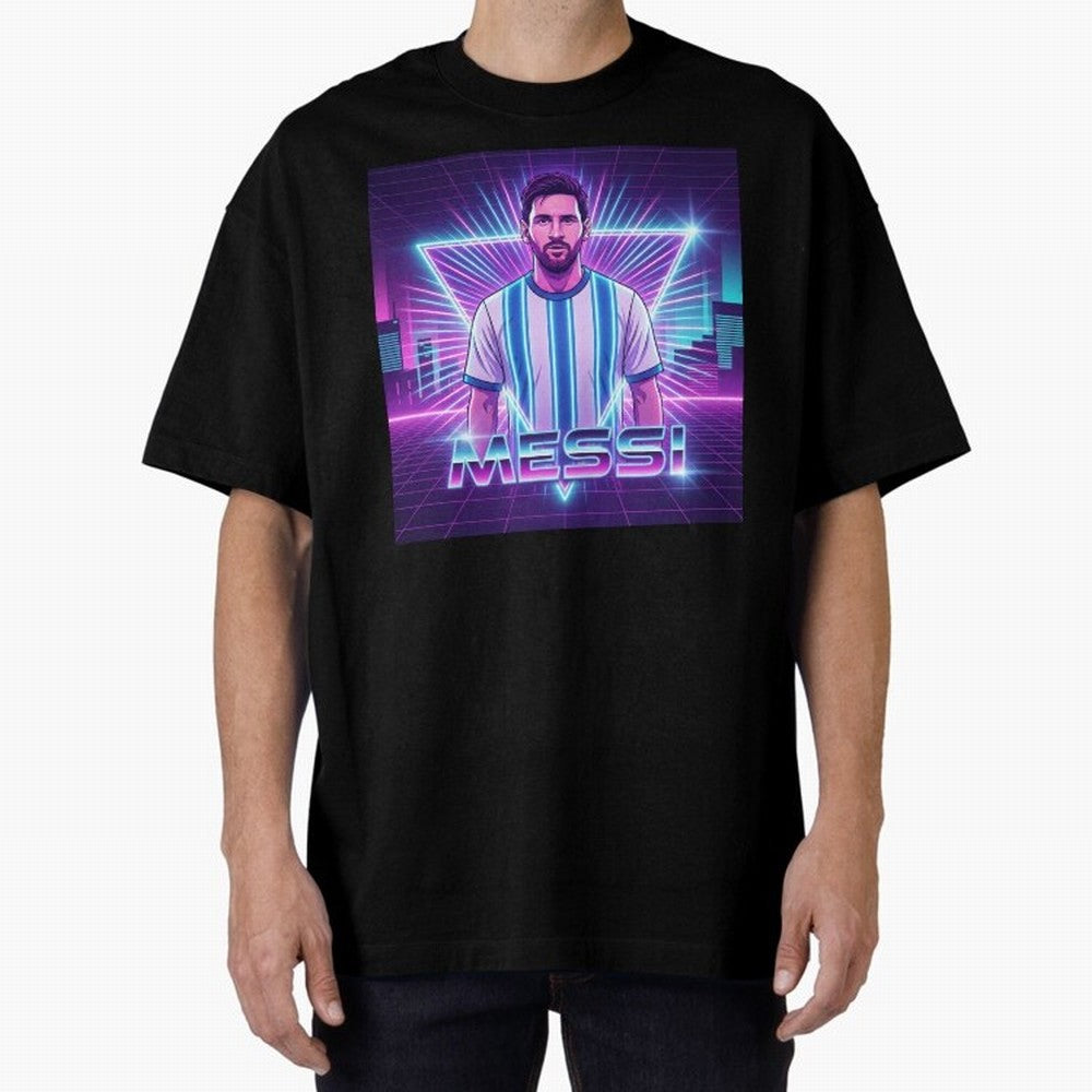 ?Argentina Football Legend Messi Cyberpunk Retro Futurist Design (Version 5) Classic T-Shirt Join Global Football Passion for FIFA World Cup 2026 USA Canada Mexico, Featuring Messi, Germany, Game Day Rituals, Football Legends, Country Pride and the