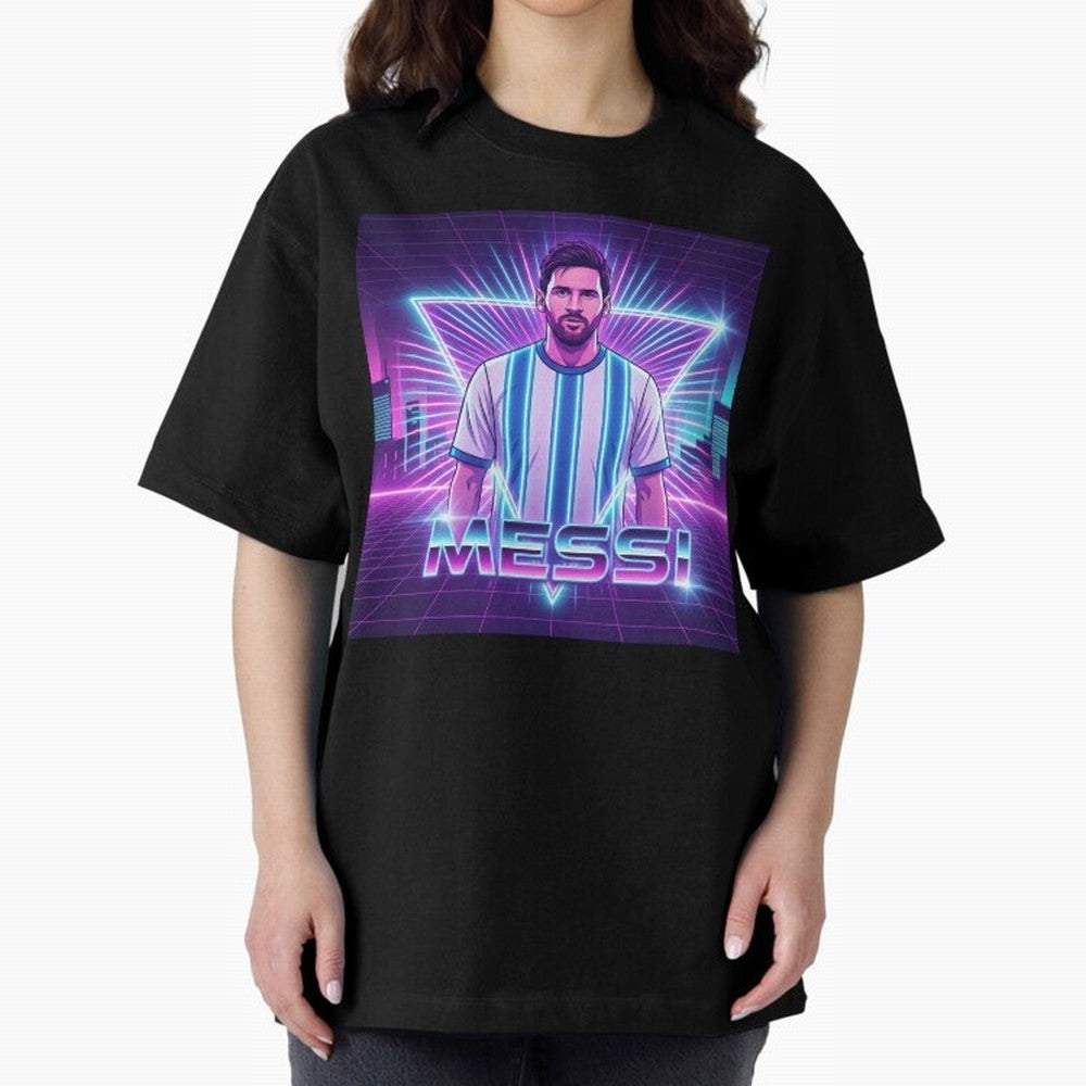 ?Argentina Football Legend Messi Cyberpunk Retro Futurist Design (Version 5) Classic T-Shirt Join Global Football Passion for FIFA World Cup 2026 USA Canada Mexico, Featuring Messi, Germany, Game Day Rituals, Football Legends, Country Pride and the