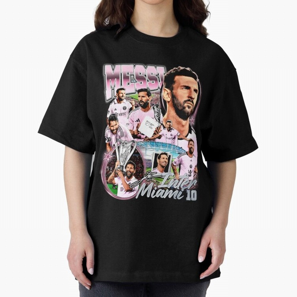 Lionel Messi Inter Miami Retro Vintage bootleg rap tee Classic T-Shirt Showcase FIFA World Cup 2026 for Fans of Haaland and England and Germany, Bringing Championship Spirit, Famous Goals, Roaring Crowds and International Football Unity; Perfect