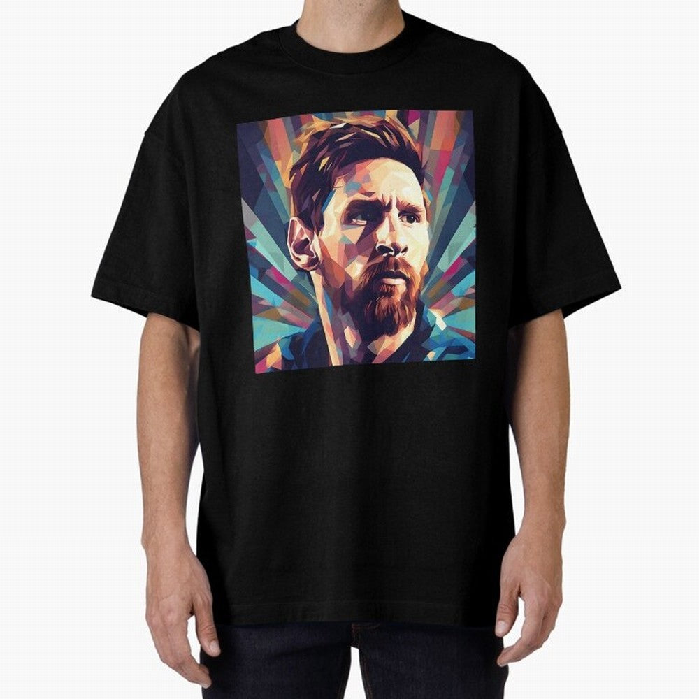 Lionel Messi Portrait Abstract Digital Art Football Player Classic T-Shirt Share Match Day Hype around FIFA World Cup 2026 Group Stage, Messi, CR7 and Mbappe, Brazil, Portugal and Argentina, Champion Mindset, Group Stage Buzz, Knockout Tension and