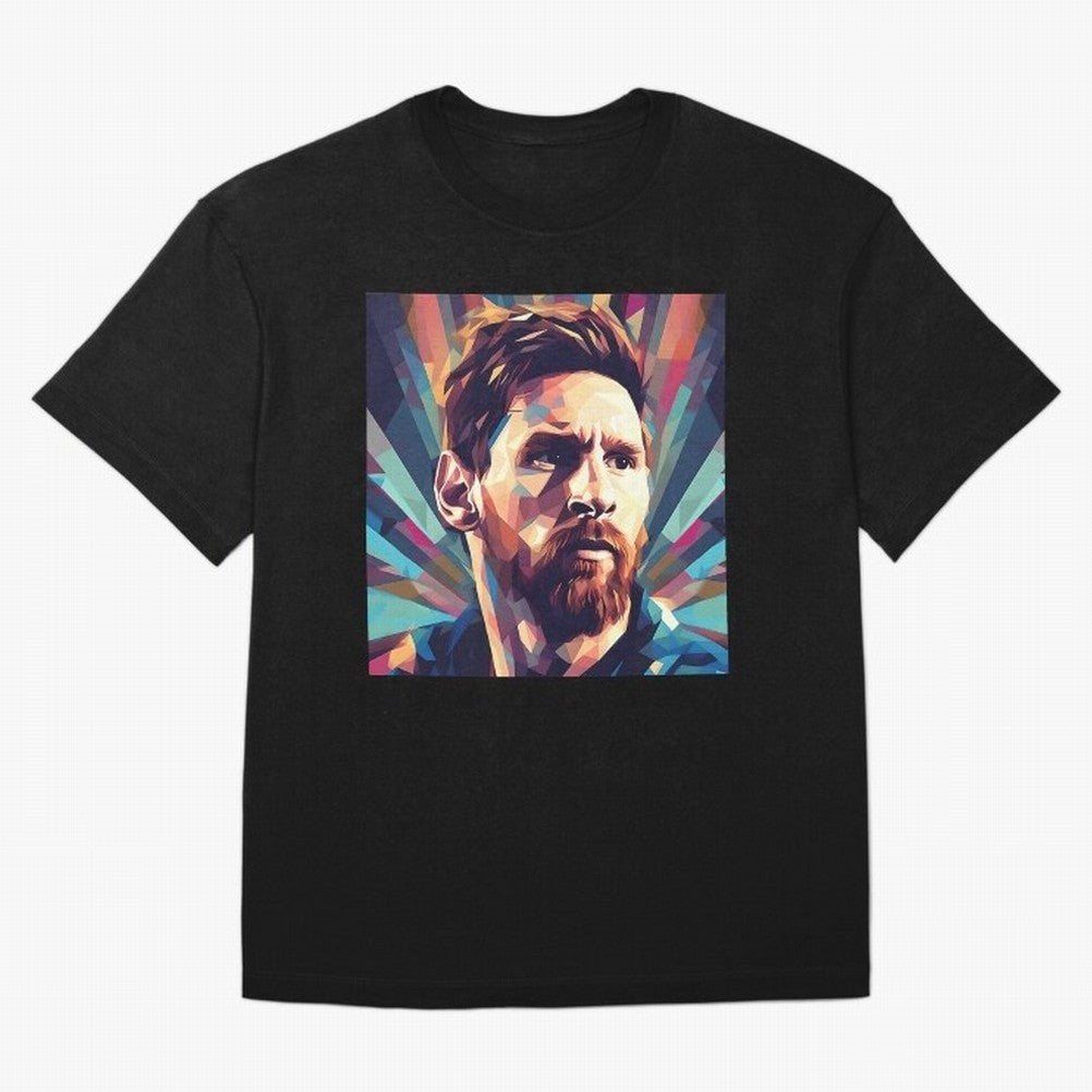 Lionel Messi Portrait Abstract Digital Art Football Player Classic T-Shirt Share Match Day Hype around FIFA World Cup 2026 Group Stage, Messi, CR7 and Mbappe, Brazil, Portugal and Argentina, Champion Mindset, Group Stage Buzz, Knockout Tension and