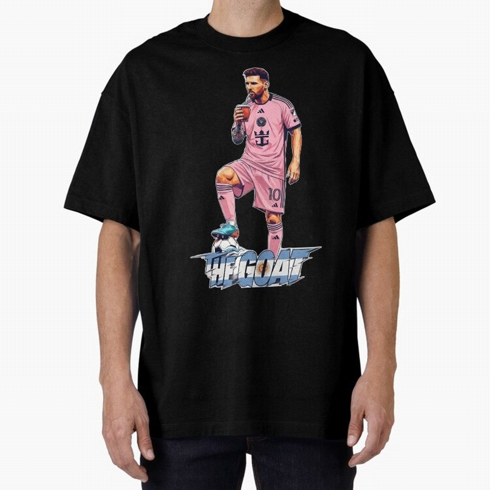 Messi Illustrated Style Drinking Mate ¨C Design by The Goat - Inter Miami Classic T-Shirt Step into FIFA World Cup 2026 Made for Neymar, Haaland and Cristiano Ronaldo, Portugal Energy, Stadium Memories, Football Loyalty, International Chants and