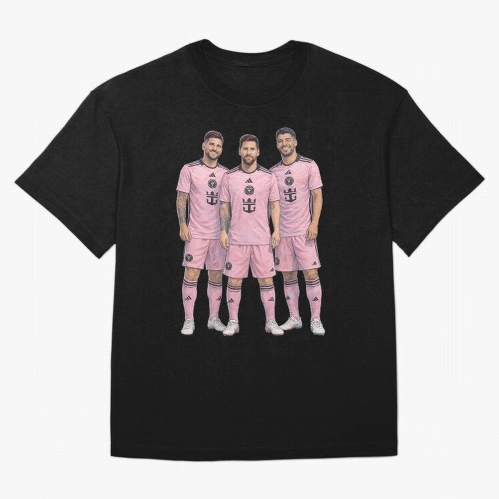 Messi, De Paul and Suarez Inter Miami artistic style ¨C MLS Soccer Oversized T-Shirt Celebrate Football Dreams Across FIFA World Cup 2026 USA Canada Mexico Spirit, Built around Spain, CR7, Stadium Memories, Football Loyalty, International Chants