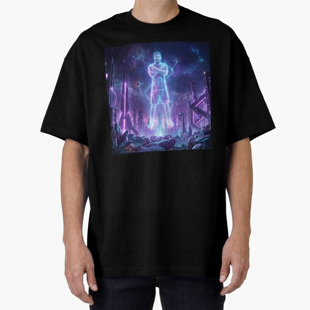 Lionel Messi (GOAT) Hologram in Futuristic Cyberpunk City Classic T-Shirt Upgrade FIFA World Cup 2026 USA Canada Mexico Capturing Haaland, Brazil, Portugal and Argentina Energy, Stadium Chants, National Pride, Trophy Dreams and Unforgettable
