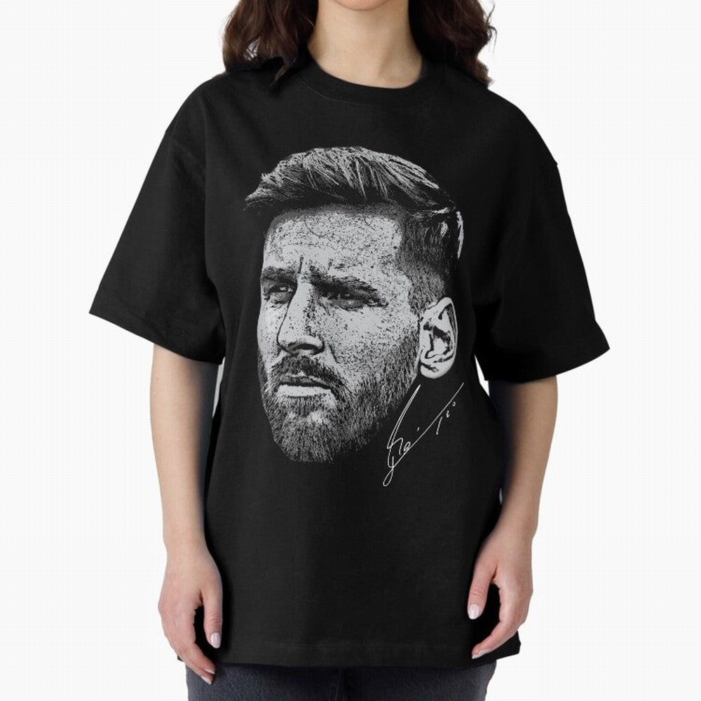 Lionel Messi Signed Boxy T-Shirt Show Your Stadium Side during FIFA World Cup 2026 Group Stage for Fans of Mbappe and Neymar and Argentina, Bringing Global Supporter Spirit, Legendary Goals, National Colors and Tournament Celebration; Perfect for