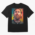 Lionel Messi Football Soccer Player Colorful Modern Portrait Classic T-Shirt Celebrate Golden Goal Energy in FIFA World Cup 2026 Group Stage for Fans of Mbappe and Argentina, Bringing Retro Football Energy, Iconic Rivalries, Trophy Chase Drama and