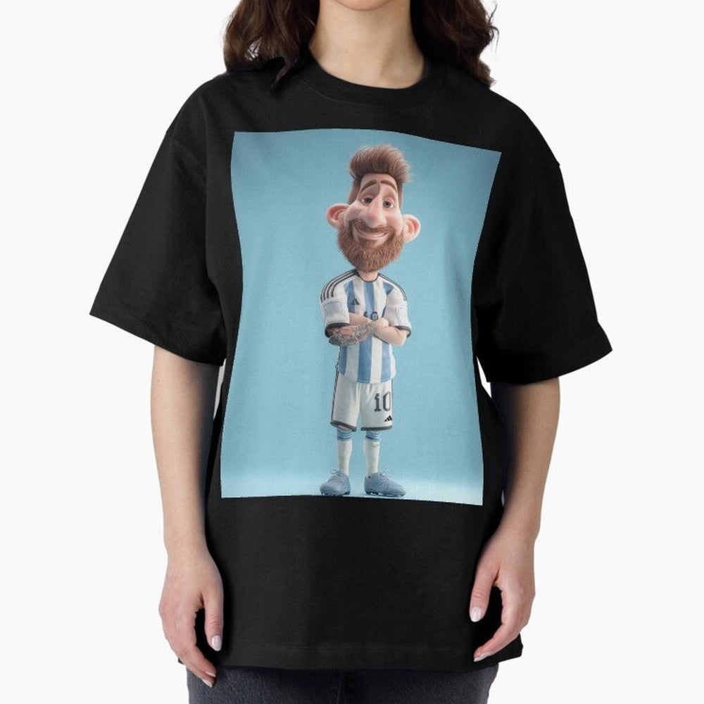 Lionel Messi Soccer Caricature Cartoon Football Legend Classic T-Shirt Make Every Kick Count in FIFA World Cup 2026 Spirit, Featuring England and Germany, Mbappe, Worldwide Fan Energy, Dramatic Goals, Stadium Lights and Championship Celebrations;