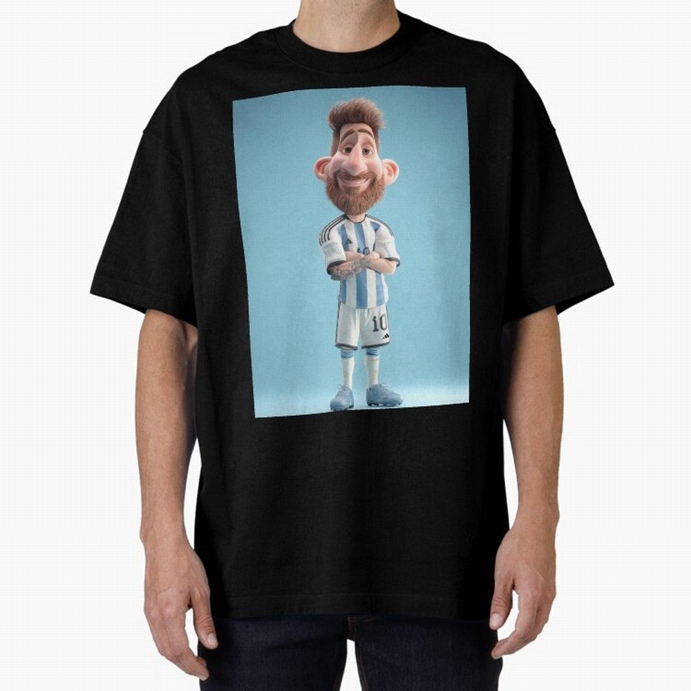 Lionel Messi Soccer Caricature Cartoon Football Legend Classic T-Shirt Make Every Kick Count in FIFA World Cup 2026 Spirit, Featuring England and Germany, Mbappe, Worldwide Fan Energy, Dramatic Goals, Stadium Lights and Championship Celebrations;