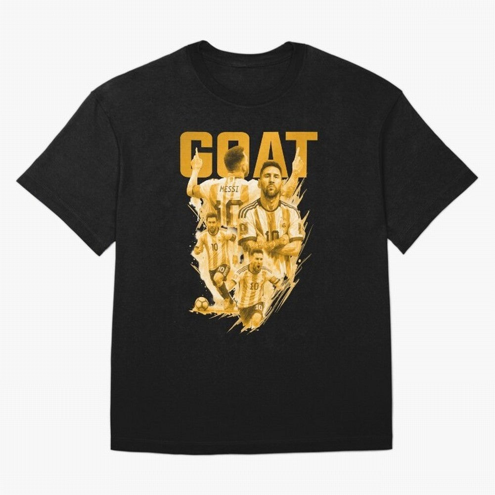 GOLD GOAT Lionel Messi watercolor illustration Oversized T-Shirt Celebrate the Magic of the FIFA World Cup 2026 Journey through Cristiano Ronaldo, Haaland and CR7 Highlights, Germany Pride, Match Day Excitement, Supporter Culture, Golden Goals and