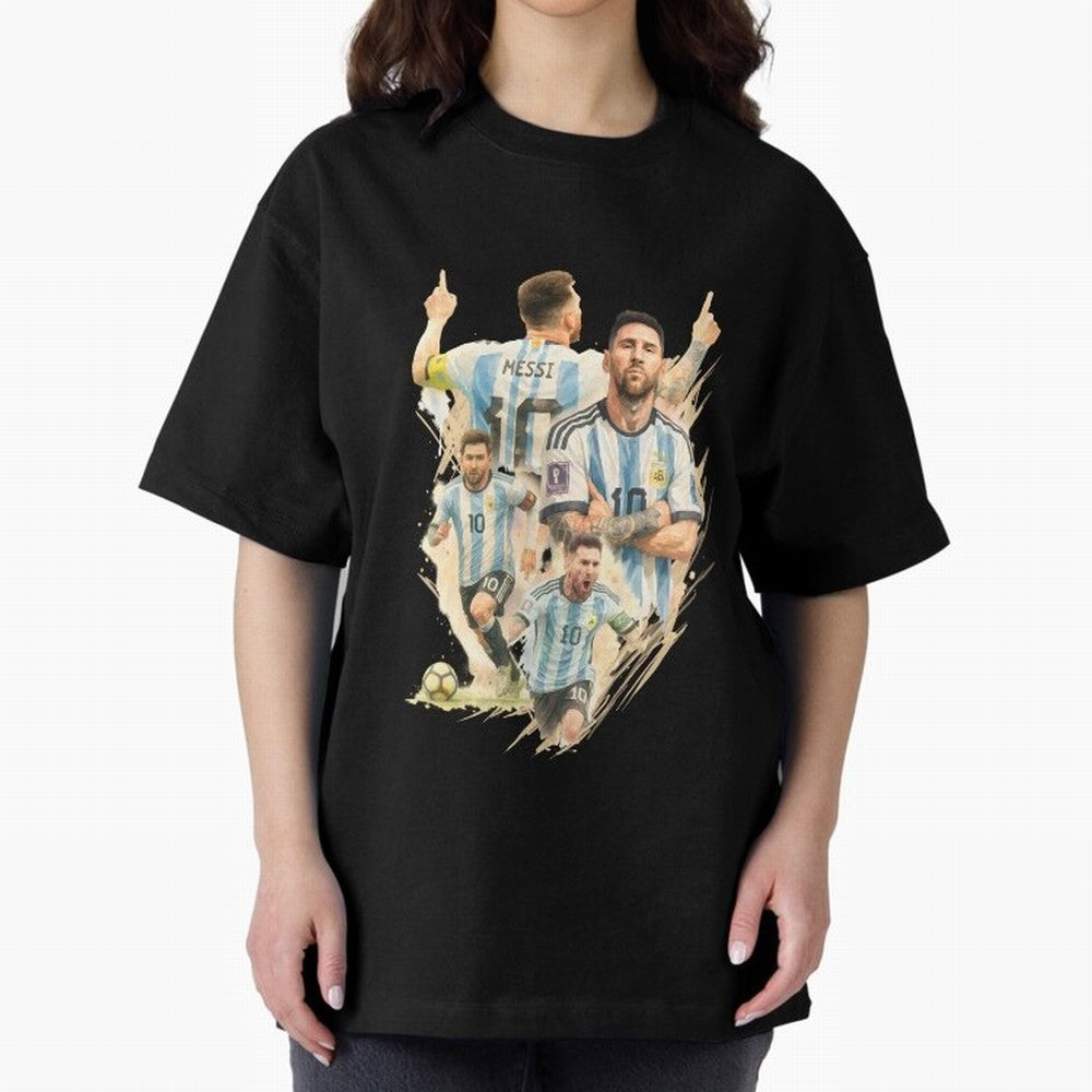 Lionel Messi watercolor illustration art Classic T-Shirt Celebrate Every Goal in FIFA World Cup 2026 Group Stage for Fans of CR7 and Messi and Argentina and Brazil, Bringing Goal Celebration Energy, Supporter Heritage, Football Icons and Worldwide
