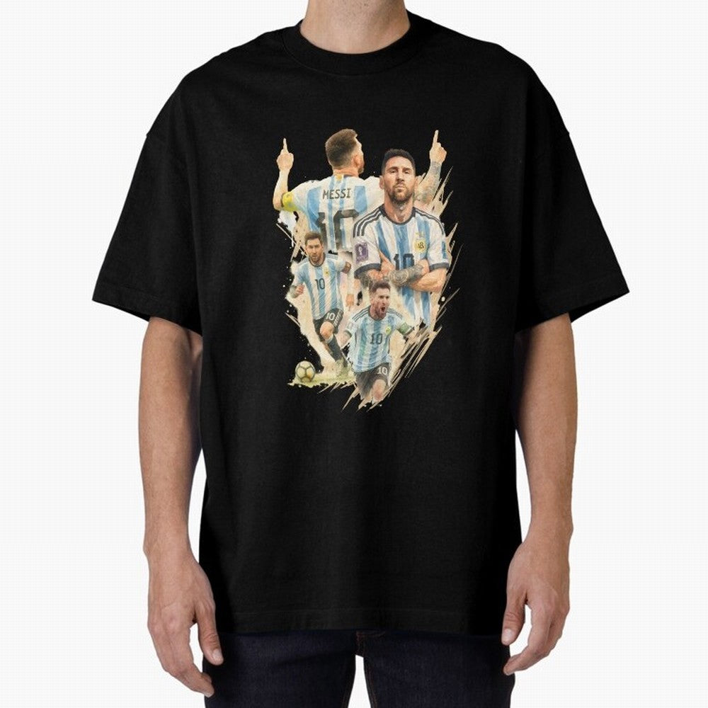 Lionel Messi watercolor illustration art Classic T-Shirt Celebrate Every Goal in FIFA World Cup 2026 Group Stage for Fans of CR7 and Messi and Argentina and Brazil, Bringing Goal Celebration Energy, Supporter Heritage, Football Icons and Worldwide