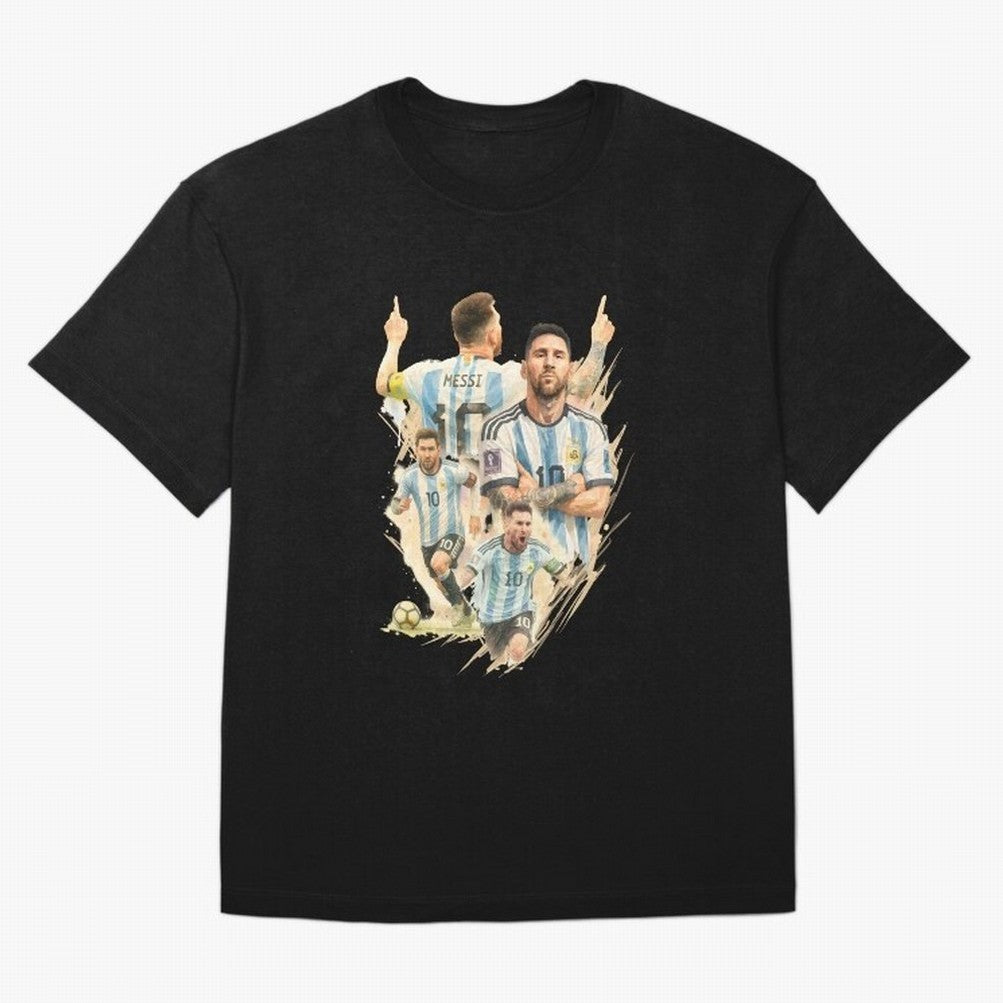 Lionel Messi watercolor illustration art Classic T-Shirt Celebrate Every Goal in FIFA World Cup 2026 Group Stage for Fans of CR7 and Messi and Argentina and Brazil, Bringing Goal Celebration Energy, Supporter Heritage, Football Icons and Worldwide