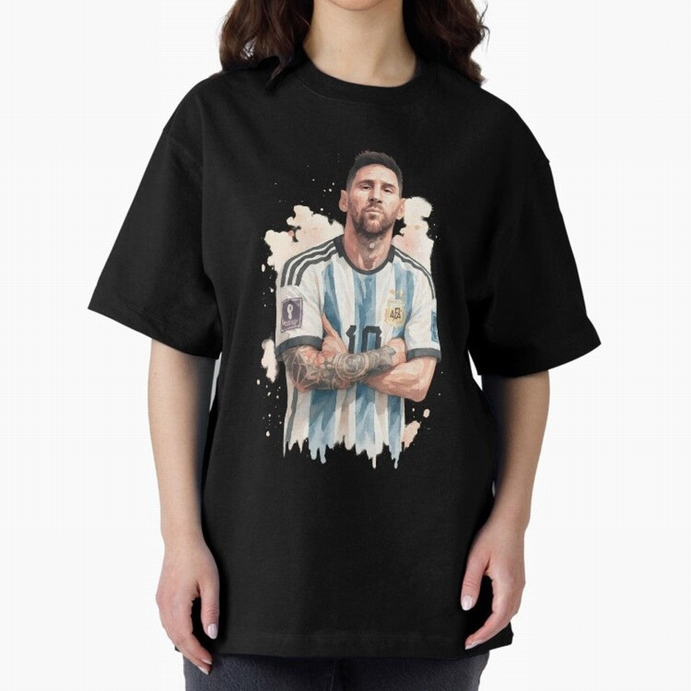 Lionel Messi watercolor illustration Classic T-Shirt Bring Global Tournament Vibes to FIFA World Cup 2026 Group Stage for Fans of Neymar, Haaland and Cristiano Ronaldo and Spain, Bringing Global Supporter Spirit, Legendary Goals, National Colors