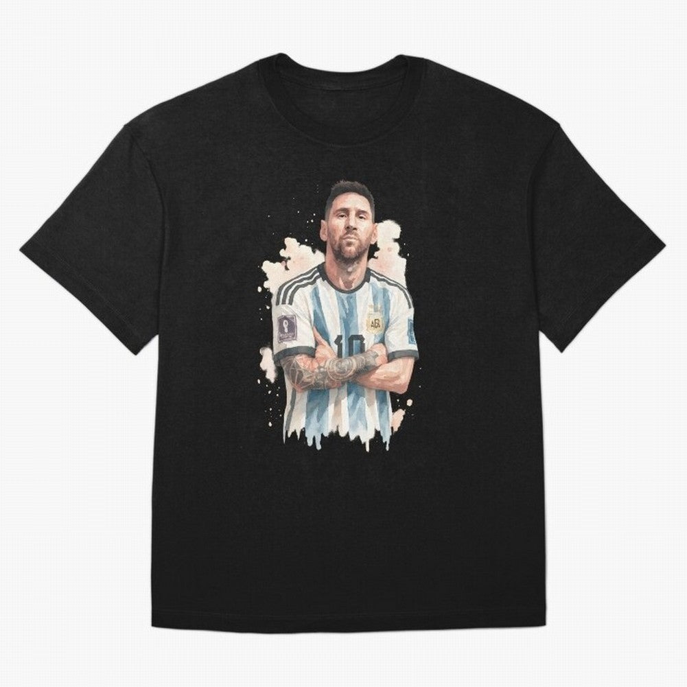 Lionel Messi watercolor illustration Classic T-Shirt Bring Global Tournament Vibes to FIFA World Cup 2026 Group Stage for Fans of Neymar, Haaland and Cristiano Ronaldo and Spain, Bringing Global Supporter Spirit, Legendary Goals, National Colors