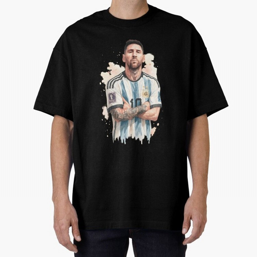 Lionel Messi watercolor illustration Classic T-Shirt Bring Global Tournament Vibes to FIFA World Cup 2026 Group Stage for Fans of Neymar, Haaland and Cristiano Ronaldo and Spain, Bringing Global Supporter Spirit, Legendary Goals, National Colors