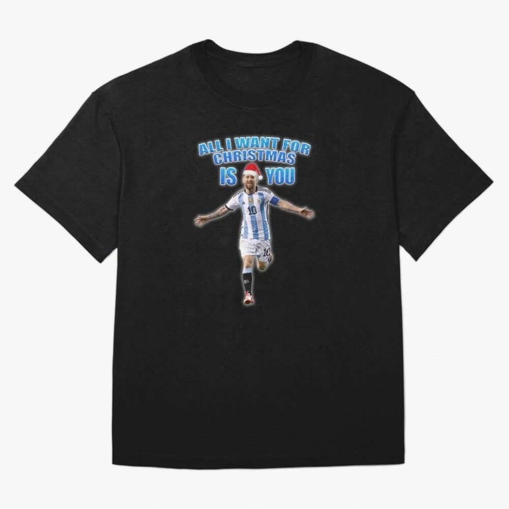 Lionel Messi Christmas Santa Claus Football Gift Oversized T-Shirt Capture Stadium Memories from Match Day Hype around FIFA World Cup 2026 USA Canada Mexico, Cristiano Ronaldo, Haaland and CR7, Argentina, Tournament Hype, Historic Matchups, Family
