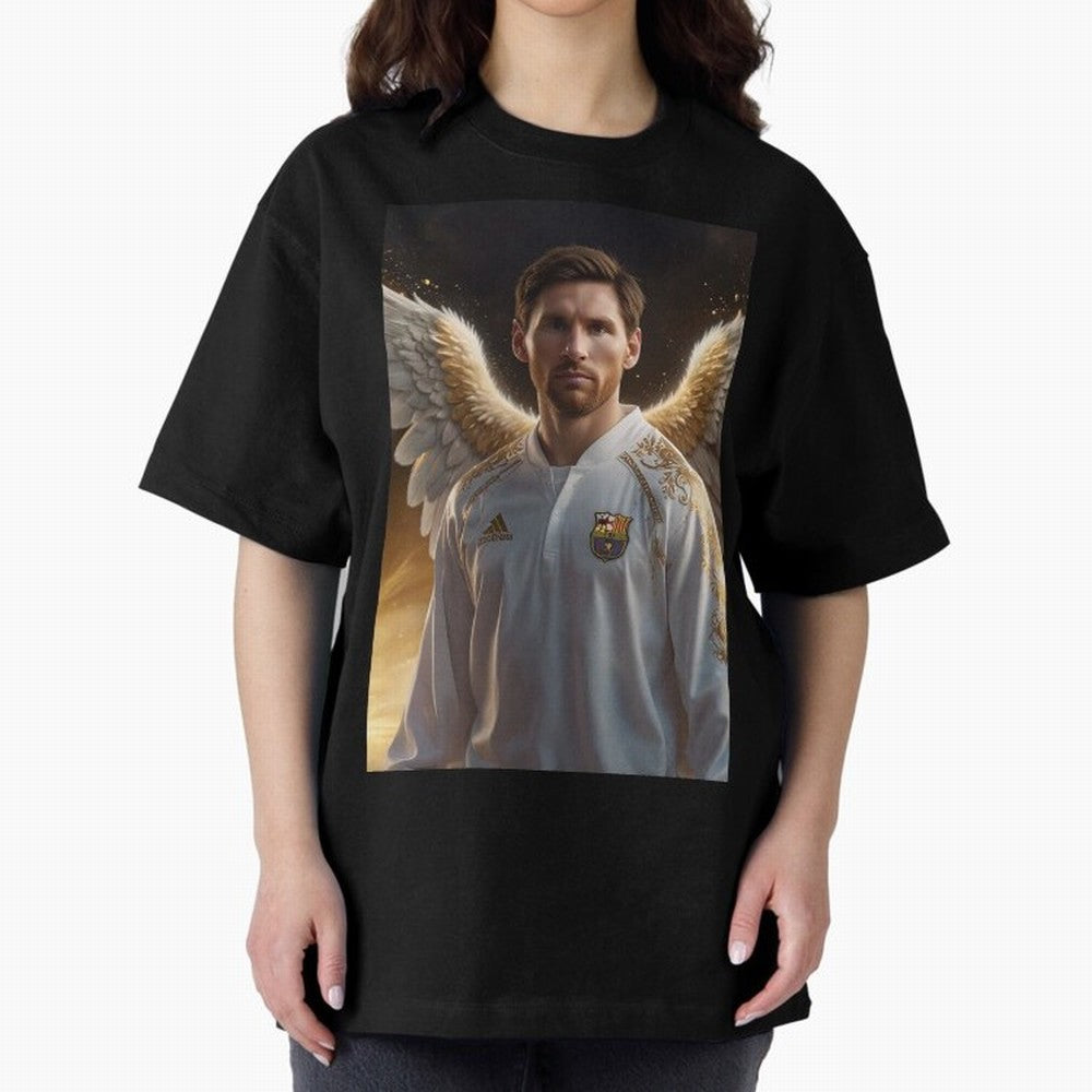 Lionel Messi An Ange Oversized T-Shirt Honor the FIFA World Cup 2026 Journey through Haaland Highlights, England, France and Netherlands Pride, Football Passion, Legendary Performances, Festival Vibes and Supporter Community; Ideal for Passionate