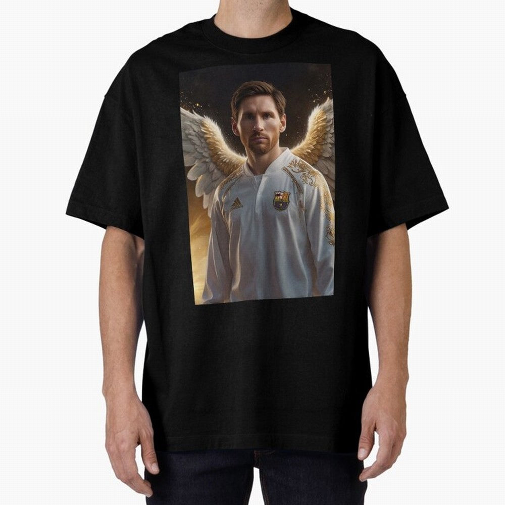 Lionel Messi An Ange Oversized T-Shirt Honor the FIFA World Cup 2026 Journey through Haaland Highlights, England, France and Netherlands Pride, Football Passion, Legendary Performances, Festival Vibes and Supporter Community; Ideal for Passionate