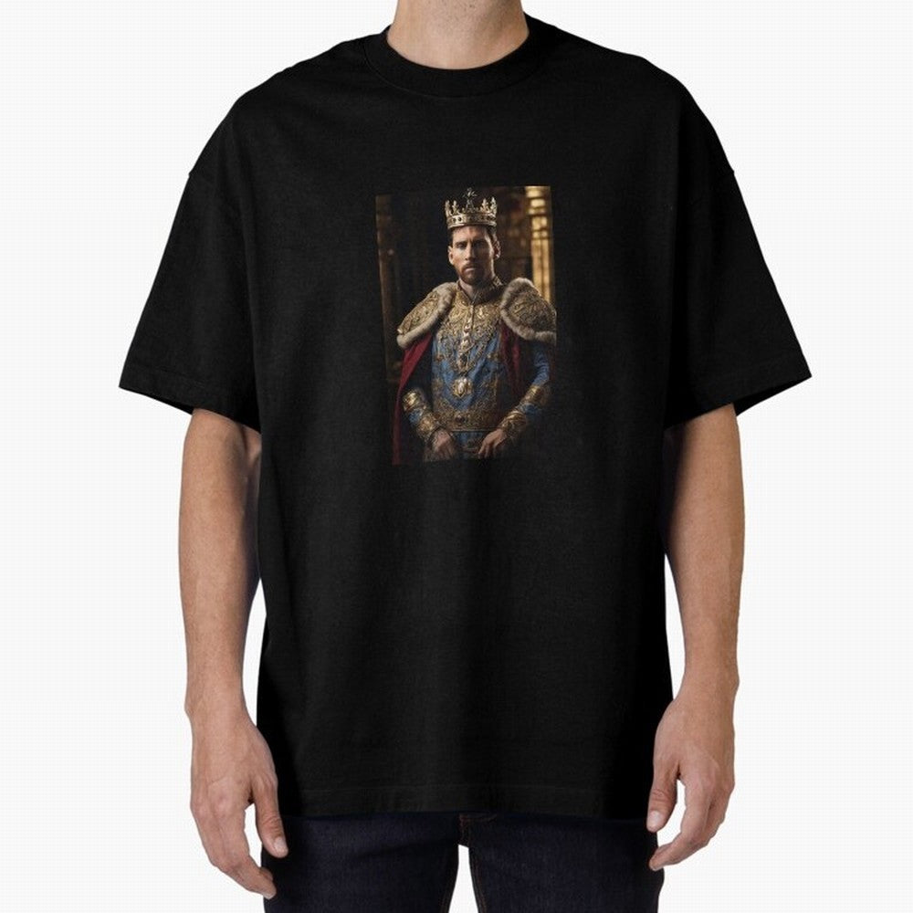 Lionel Messi, the king Oversized T-Shirt Honor the Beautiful Game during FIFA World Cup 2026 for Fans of Cristiano Ronaldo and Brazil, Bringing Football History, Final Match Energy, Crowd Noise and Once in a Lifetime Moments; Perfect for People Who