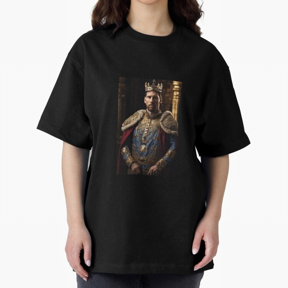 Lionel Messi, the king Oversized T-Shirt Honor the Beautiful Game during FIFA World Cup 2026 for Fans of Cristiano Ronaldo and Brazil, Bringing Football History, Final Match Energy, Crowd Noise and Once in a Lifetime Moments; Perfect for People Who