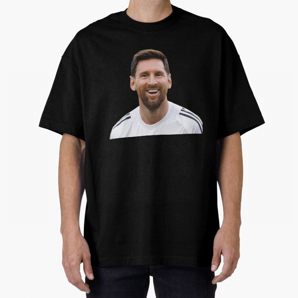 Lionel Messi smiling Oversized T-Shirt Wear the Spirit of FIFA World Cup 2026 Highlighting CR7, England and Germany Energy, Global Supporter Spirit, Legendary Goals, National Colors and Tournament Celebration; Made for Collectors Who Enjoy Iconic