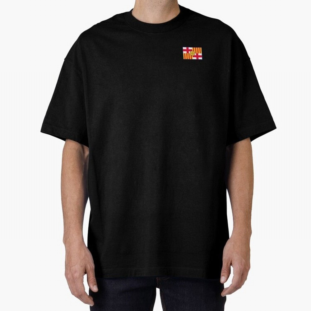 Vintage Catalan Football Heritage Flag Oversized T-Shirt Bring Home FIFA World Cup 2026 Group Stage Spirit, Centered on Brazil, Haaland and Mbappe, Football Festival Excitement, Trophy Ambitions, Country Rivalries and Star Player Buzz; Made for Die
