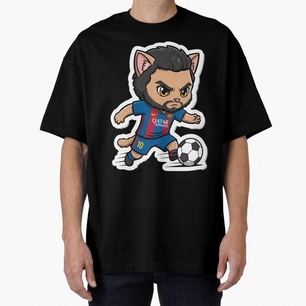 Fcb - Fc Barcelona | Cute Cat Messi with Jersey Barcelona Classic T-Shirt Turn Up for Global Football Passion for FIFA World Cup 2026 Group Stage, Connected to Neymar, Haaland and Cristiano Ronaldo, France, Soccer Culture, Superstar Moments,