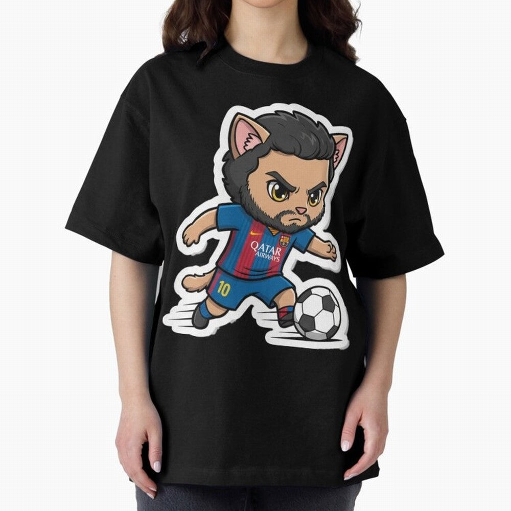 Fcb - Fc Barcelona | Cute Cat Messi with Jersey Barcelona Classic T-Shirt Turn Up for Global Football Passion for FIFA World Cup 2026 Group Stage, Connected to Neymar, Haaland and Cristiano Ronaldo, France, Soccer Culture, Superstar Moments,