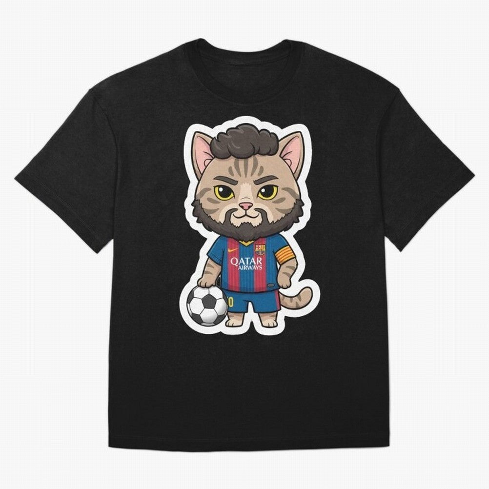 Fcb - Fc Barcelona | Cute Cat Messi with Jersey Barcelona Classic T-Shirt Relive Legendary Nights from the FIFA World Cup 2026 Group Stage Journey through Messi, Neymar and Mbappe Highlights, Argentina Pride, Classic Soccer Heritage, Championship