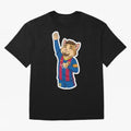 Fcb - Fc Barcelona | Cute Cat Messi with Jersey Barcelona Oversized T-Shirt Experience the Global Stage of the FIFA World Cup 2026 USA Canada Mexico Journey through CR7 Highlights, Portugal, Spain and Germany Pride, Classic Soccer Heritage,