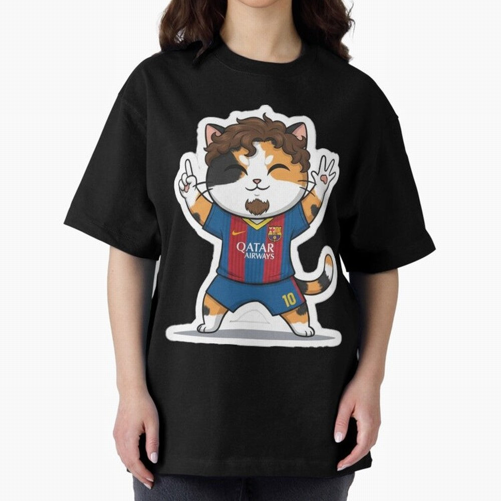 Fcb - Fc Barcelona | Cute Cat Messi with Jersey Barcelona Classic T-Shirt Show Match Day Excitement for the FIFA World Cup 2026 USA Canada Mexico Journey through Messi, CR7 and Mbappe Highlights, Portugal, Spain and Germany Pride, Goal Celebration