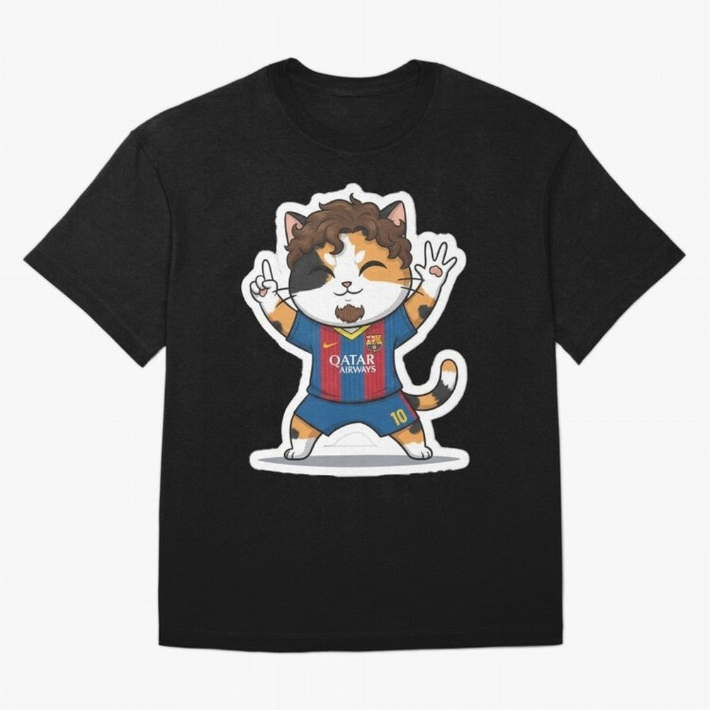 Fcb - Fc Barcelona | Cute Cat Messi with Jersey Barcelona Classic T-Shirt Show Match Day Excitement for the FIFA World Cup 2026 USA Canada Mexico Journey through Messi, CR7 and Mbappe Highlights, Portugal, Spain and Germany Pride, Goal Celebration