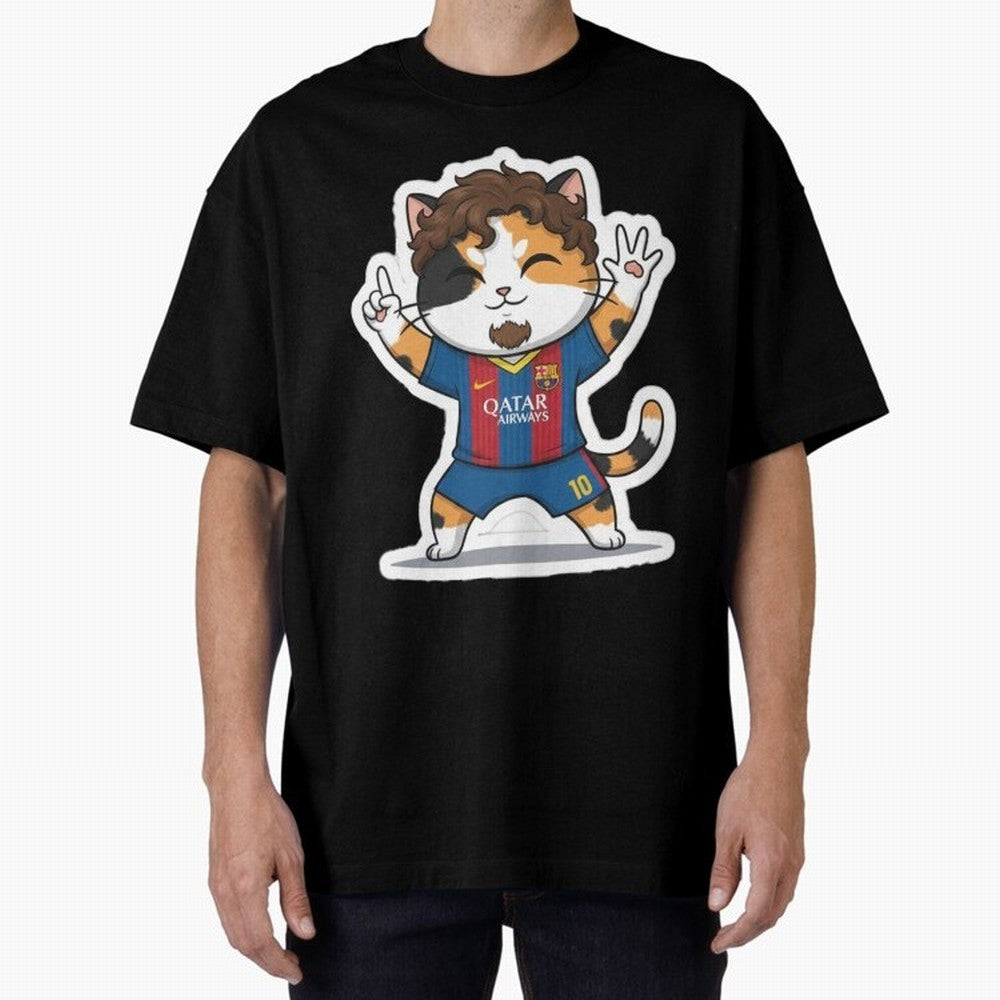 Fcb - Fc Barcelona | Cute Cat Messi with Jersey Barcelona Classic T-Shirt Show Match Day Excitement for the FIFA World Cup 2026 USA Canada Mexico Journey through Messi, CR7 and Mbappe Highlights, Portugal, Spain and Germany Pride, Goal Celebration